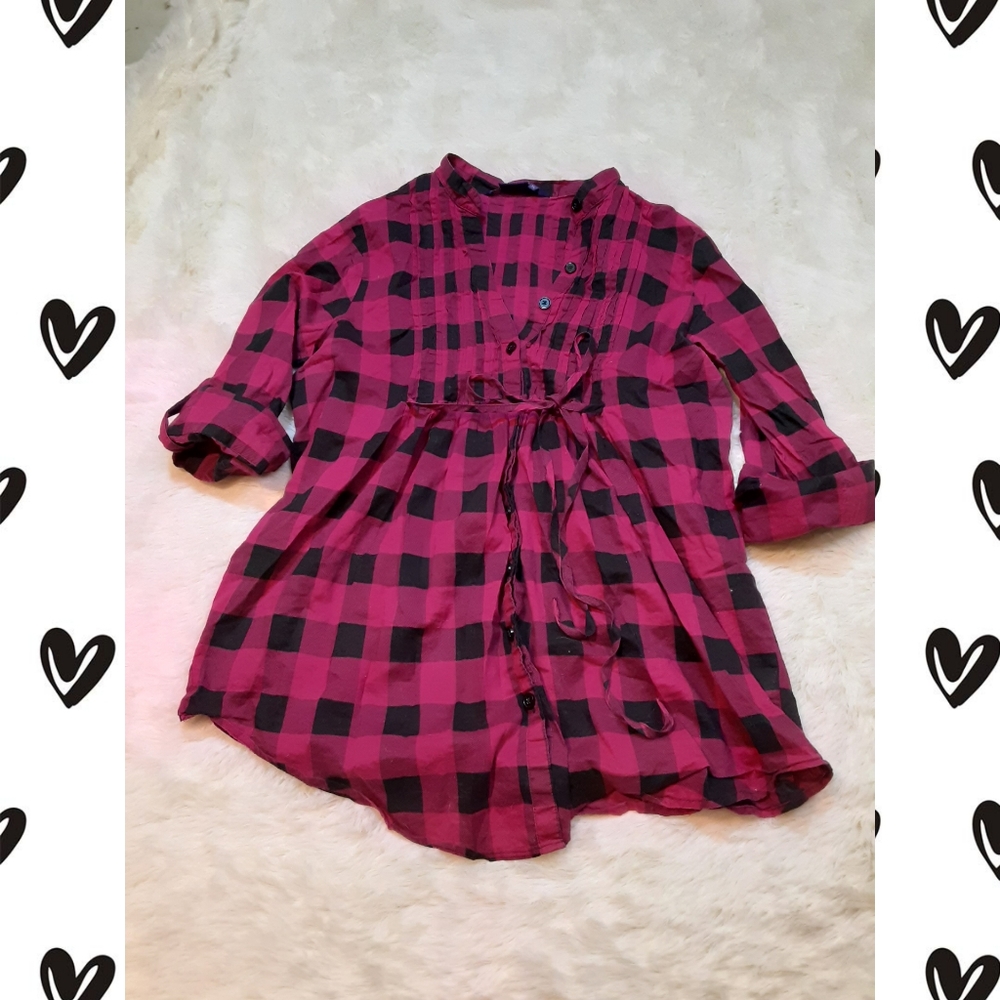 Cute Pink and Black Miley Cyrus Flannel XL